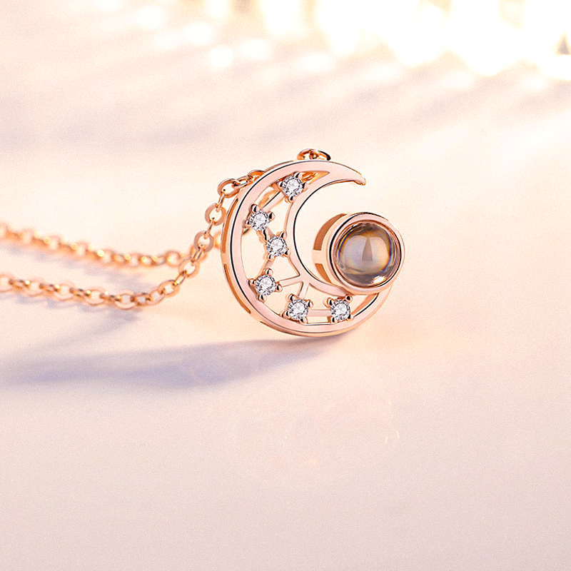 Moon Projection Charm Necklace