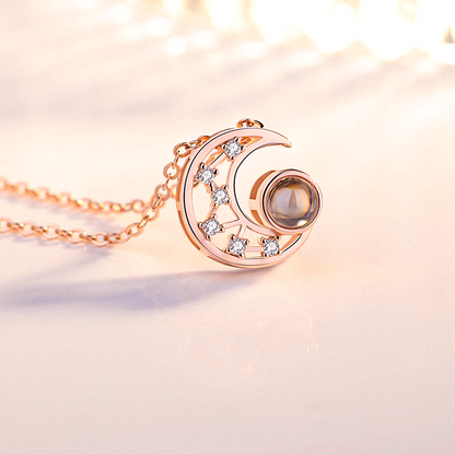 Moon Projection Charm Necklace