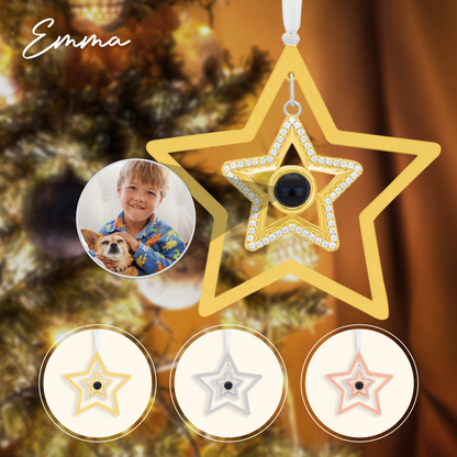Personalized Star Photo Projection Christmas Ornament