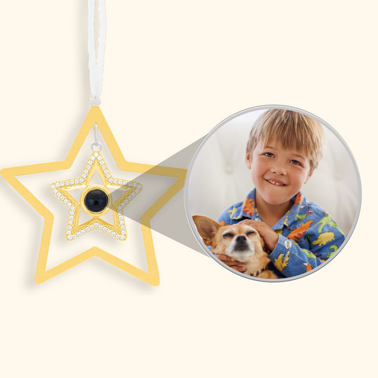 Personalized Star Photo Projection Christmas Ornament
