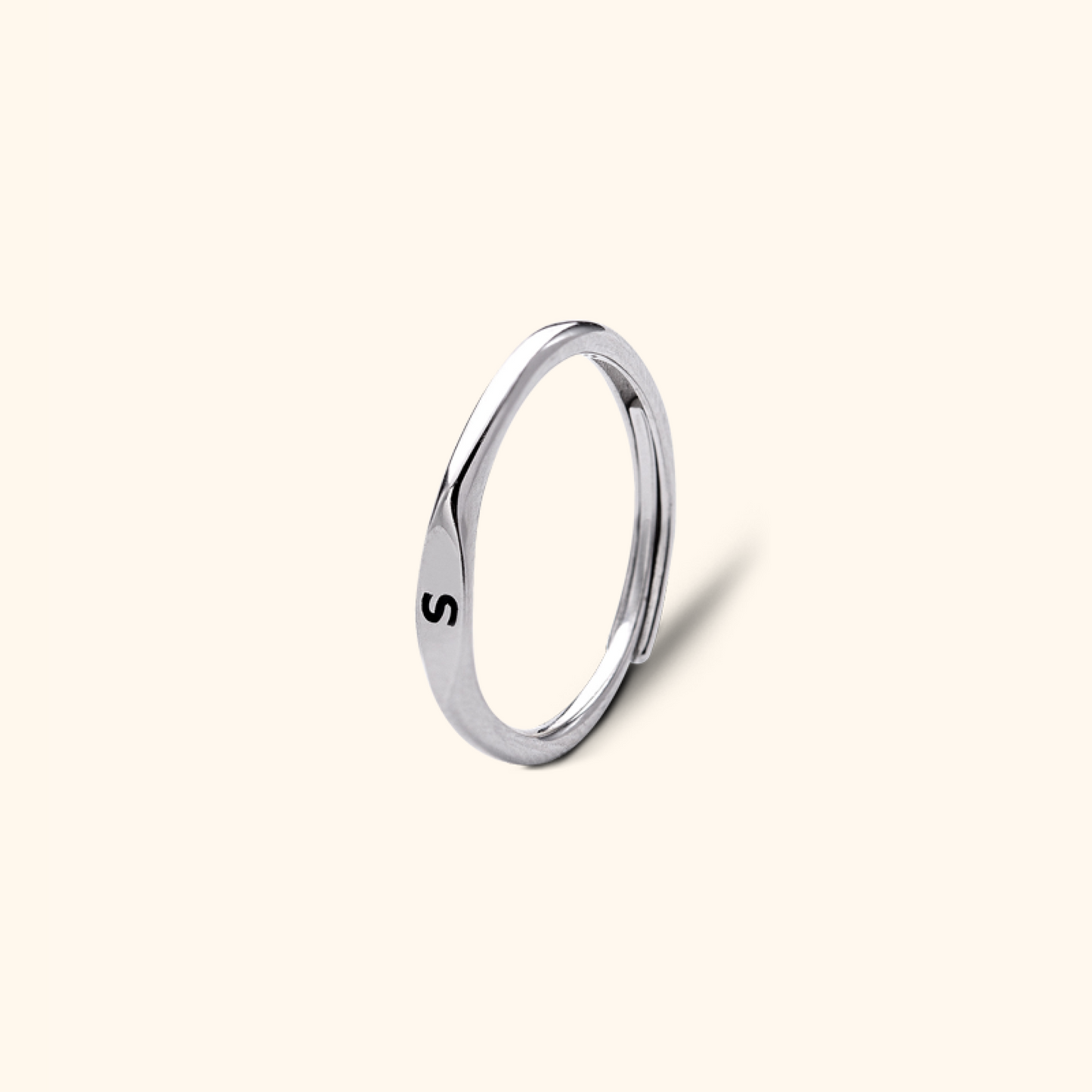 Personalized Silver Initial Ring