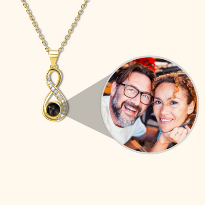 Infinity Heart Photo Pendant Necklace