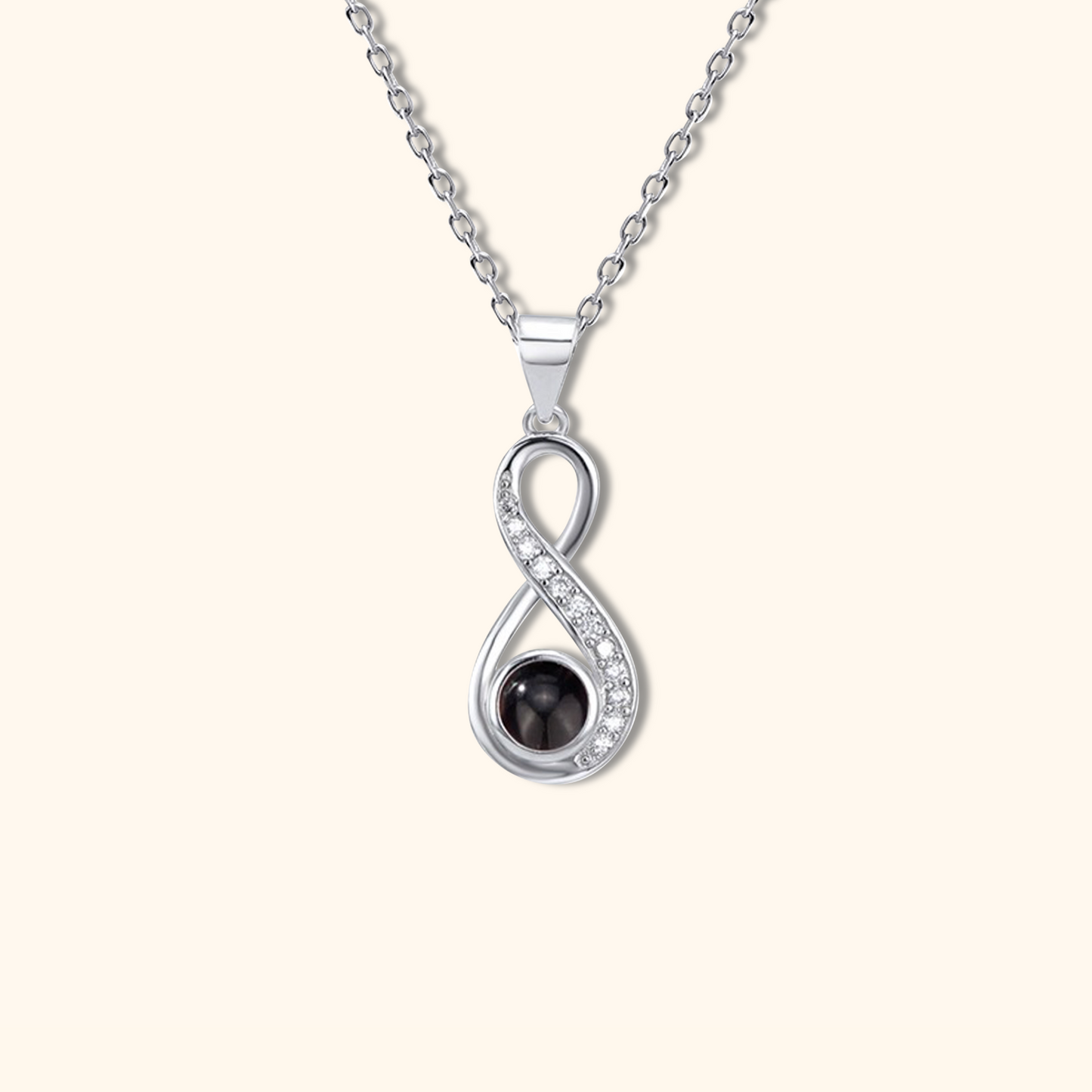 Infinity Heart Photo Pendant Necklace
