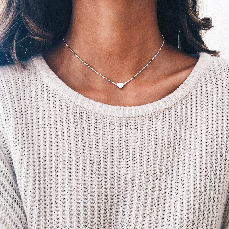 Minimalist Heart Pendant Necklace