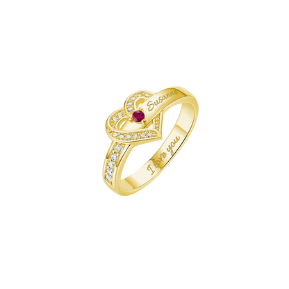 Personalized Name Birthstone Ring