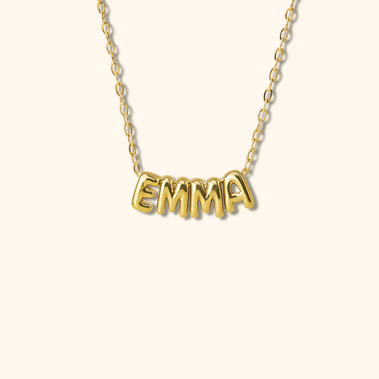 Personalized Bubble Letter Necklace