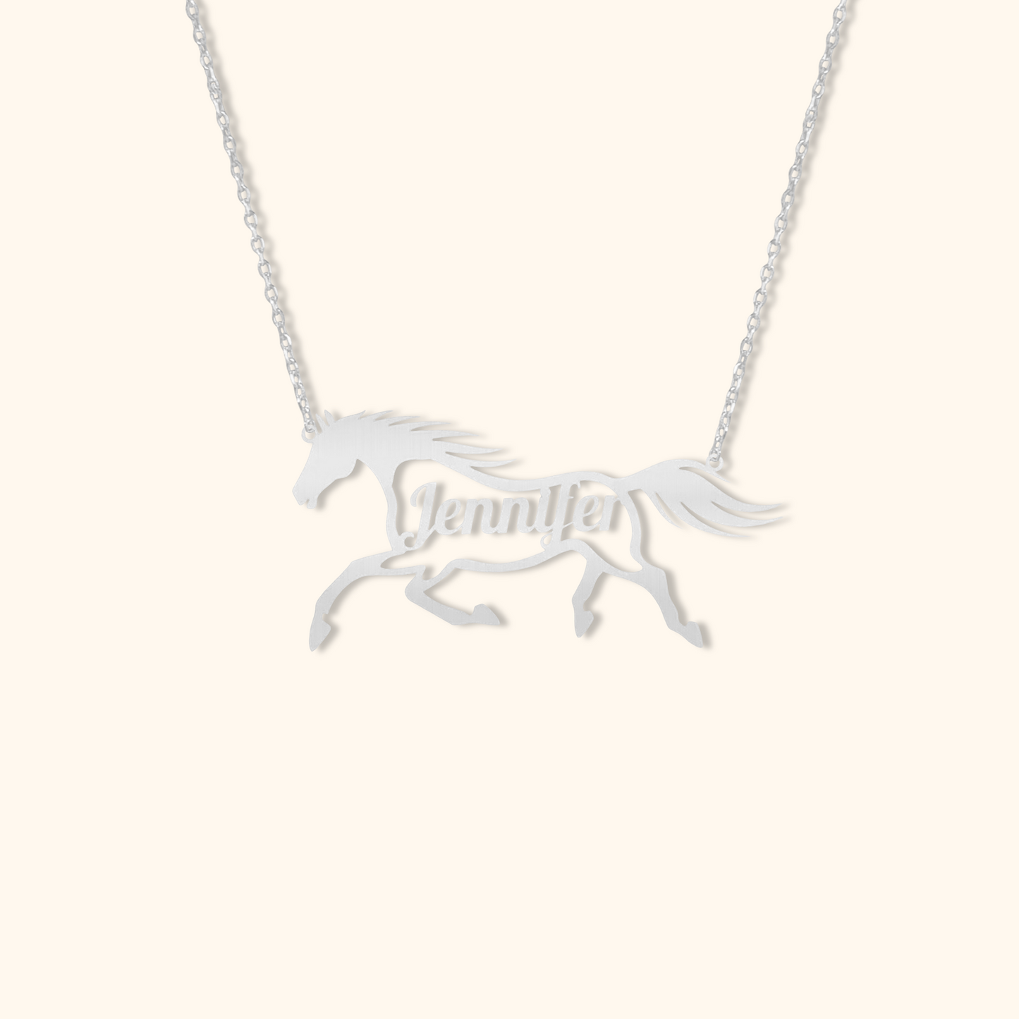 Personalized Name Horse Necklace