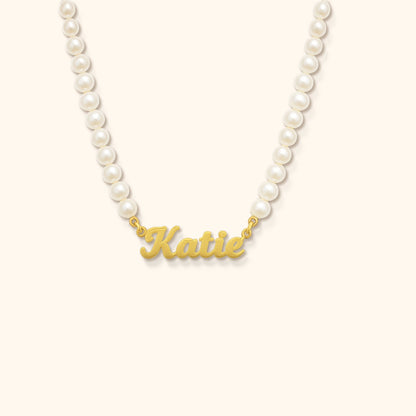 Personalized Name Pearl Necklace
