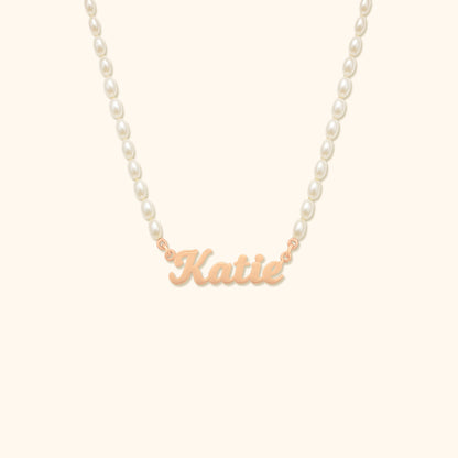 Personalized Name Pearl Necklace