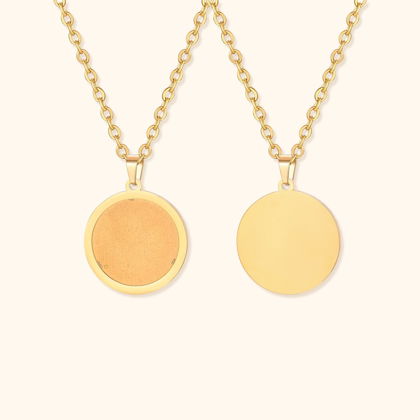 Heart & Round Shaped Photo Necklace