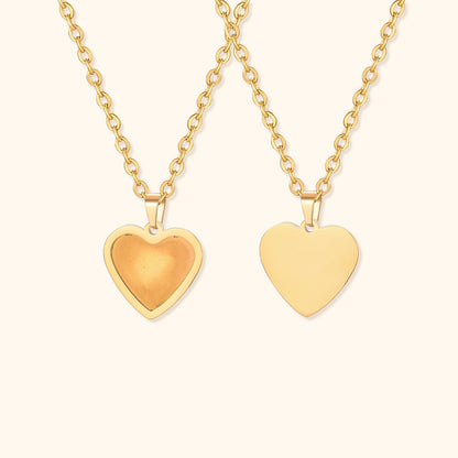 Heart & Round Shaped Photo Necklace