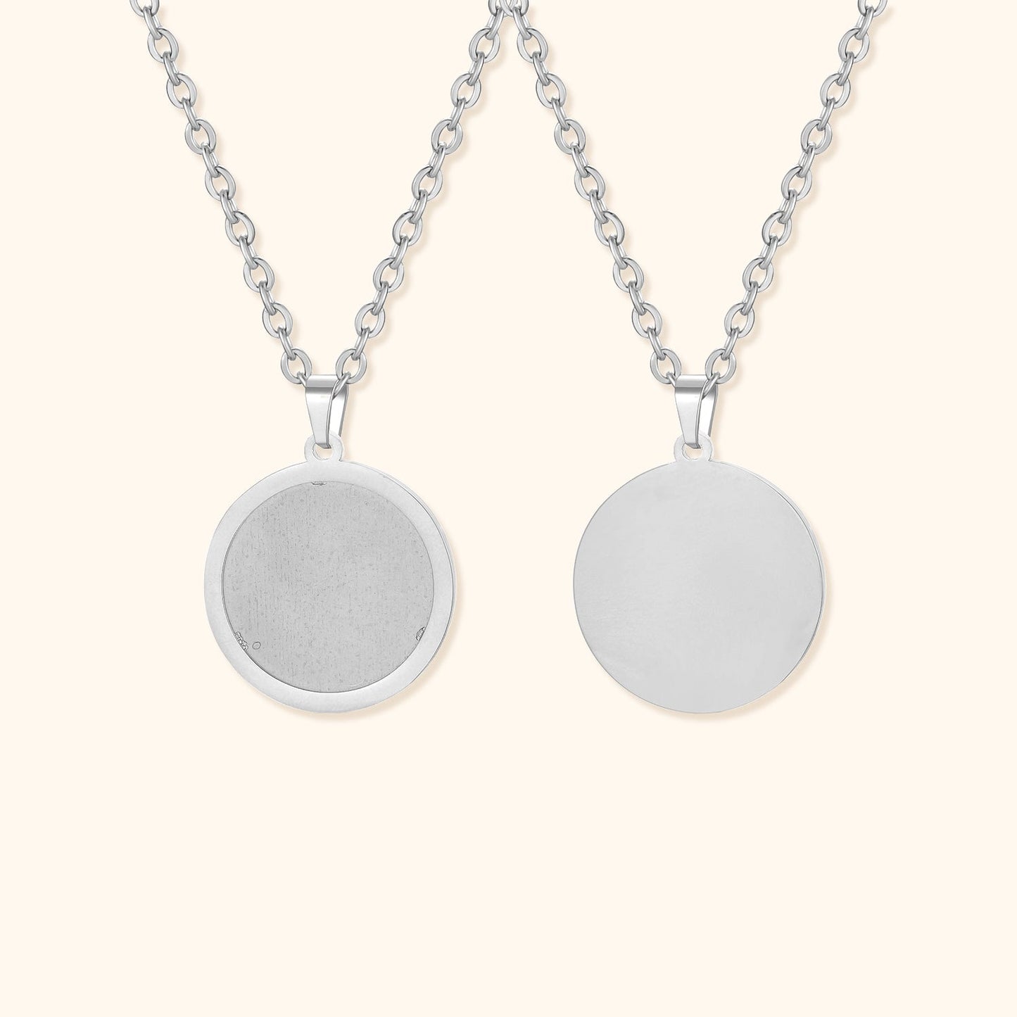 Heart & Round Shaped Photo Necklace