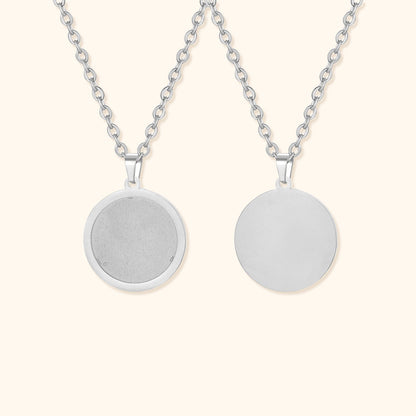 Heart & Round Shaped Photo Necklace