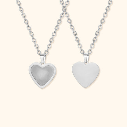Heart & Round Shaped Photo Necklace