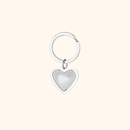 Heart & Round Shaped Photo Keychain