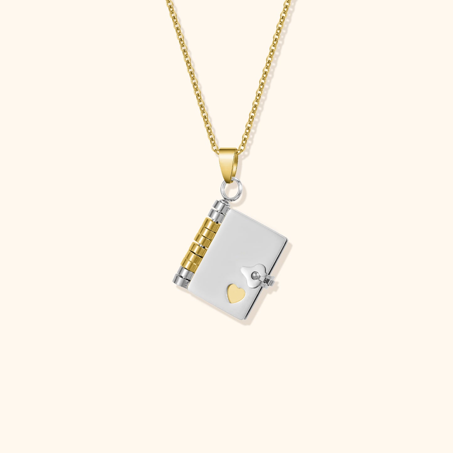 Secret Love Message Book Necklace