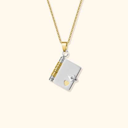 Secret Love Message Book Necklace