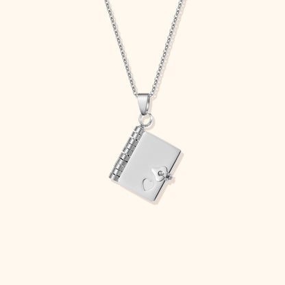 Secret Love Message Book Necklace