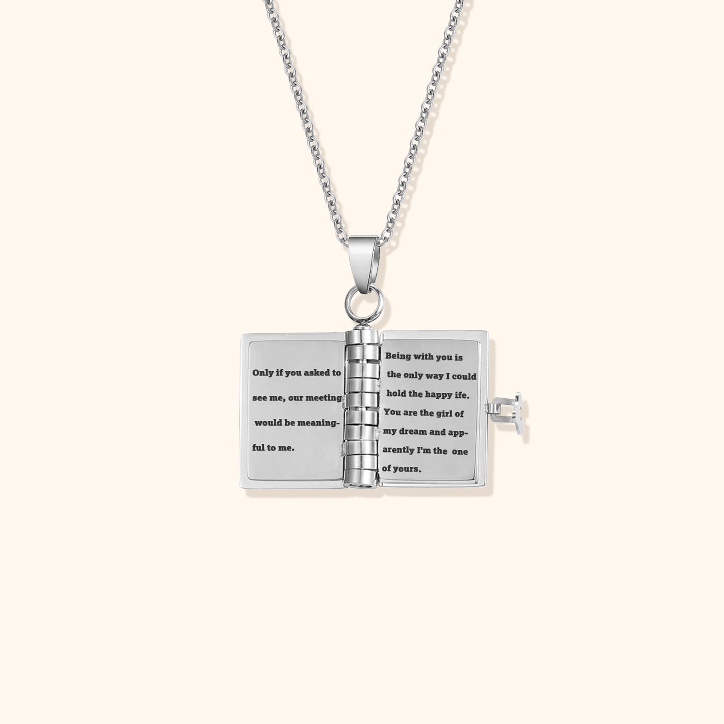 Secret Love Message Book Necklace