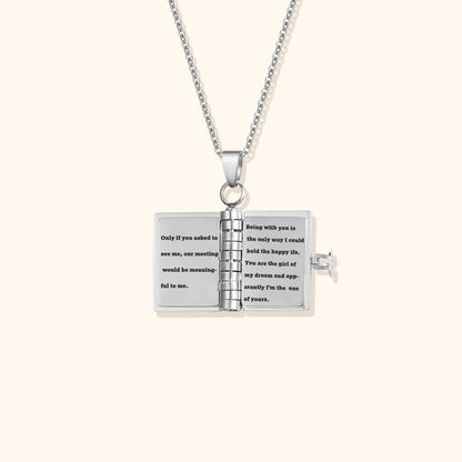 Secret Love Message Book Necklace