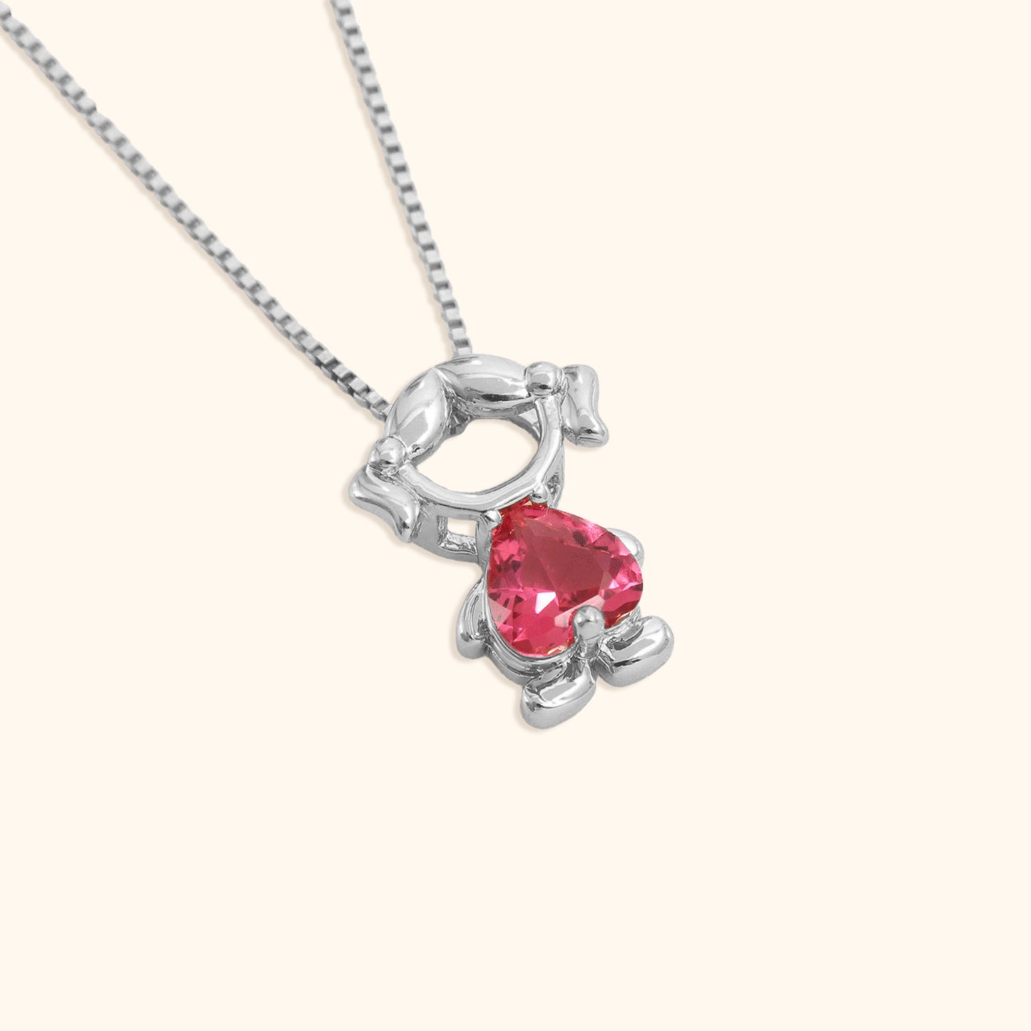Classic Girl & Boy Birthstone Necklace