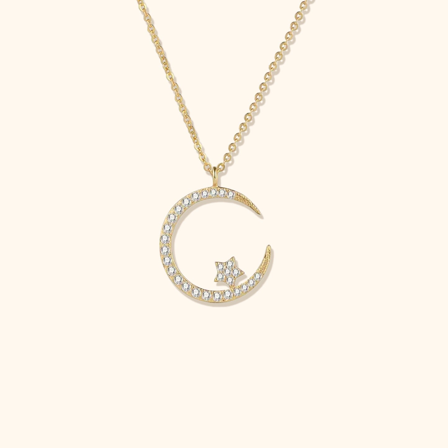 Sparkling Moon & Star Necklace