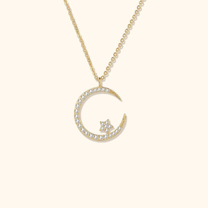 Sparkling Moon & Star Necklace