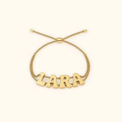 Bubble Letter Name Bracelet