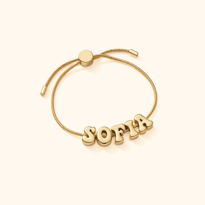 Bubble Letter Name Bracelet