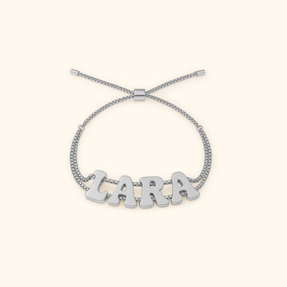 Bubble Letter Name Bracelet
