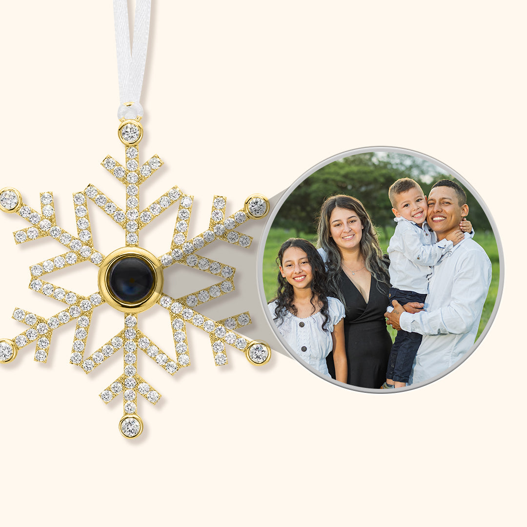 Snowflake Memory Photo Christmas Ornament
