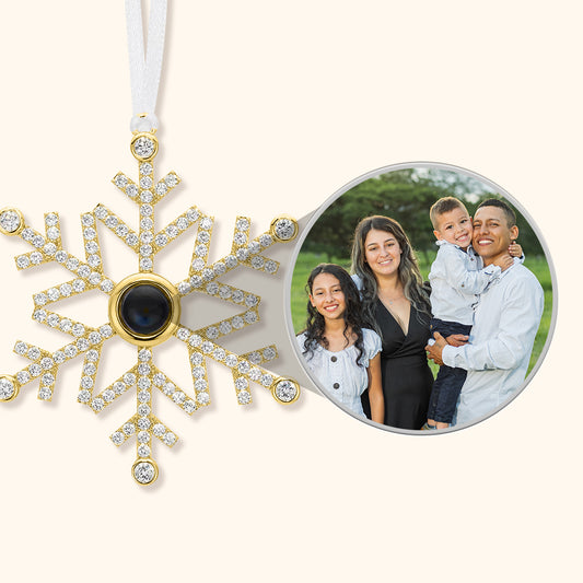 Snowflake Memory Photo Christmas Ornament