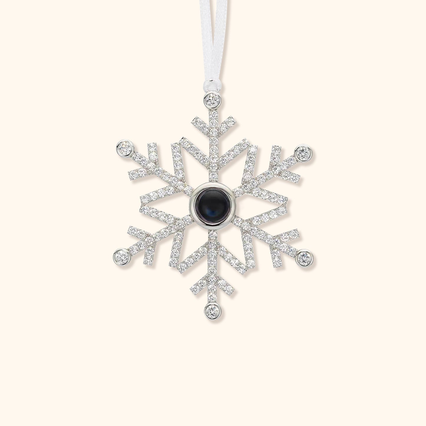 Snowflake Memory Photo Christmas Ornament