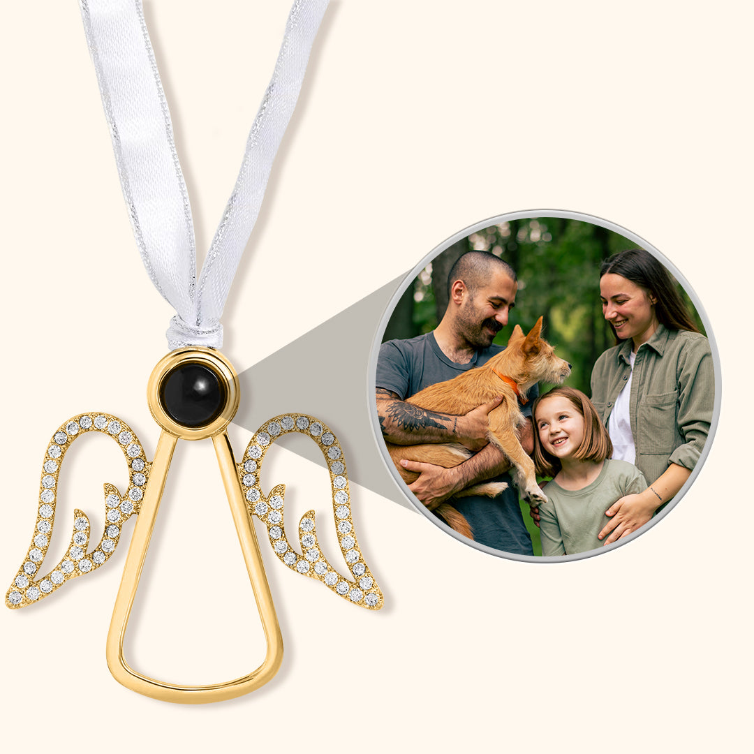 Angel Wings Photo Christmas Ornament