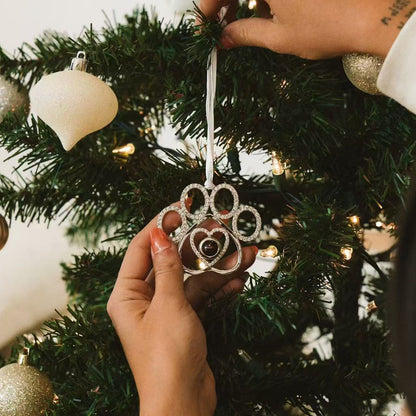 Personalized Pet Paw Christmas Ornament