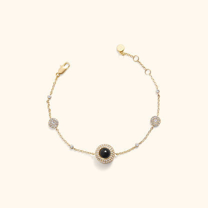 Sparkling Pave Circle Photo Bracelet