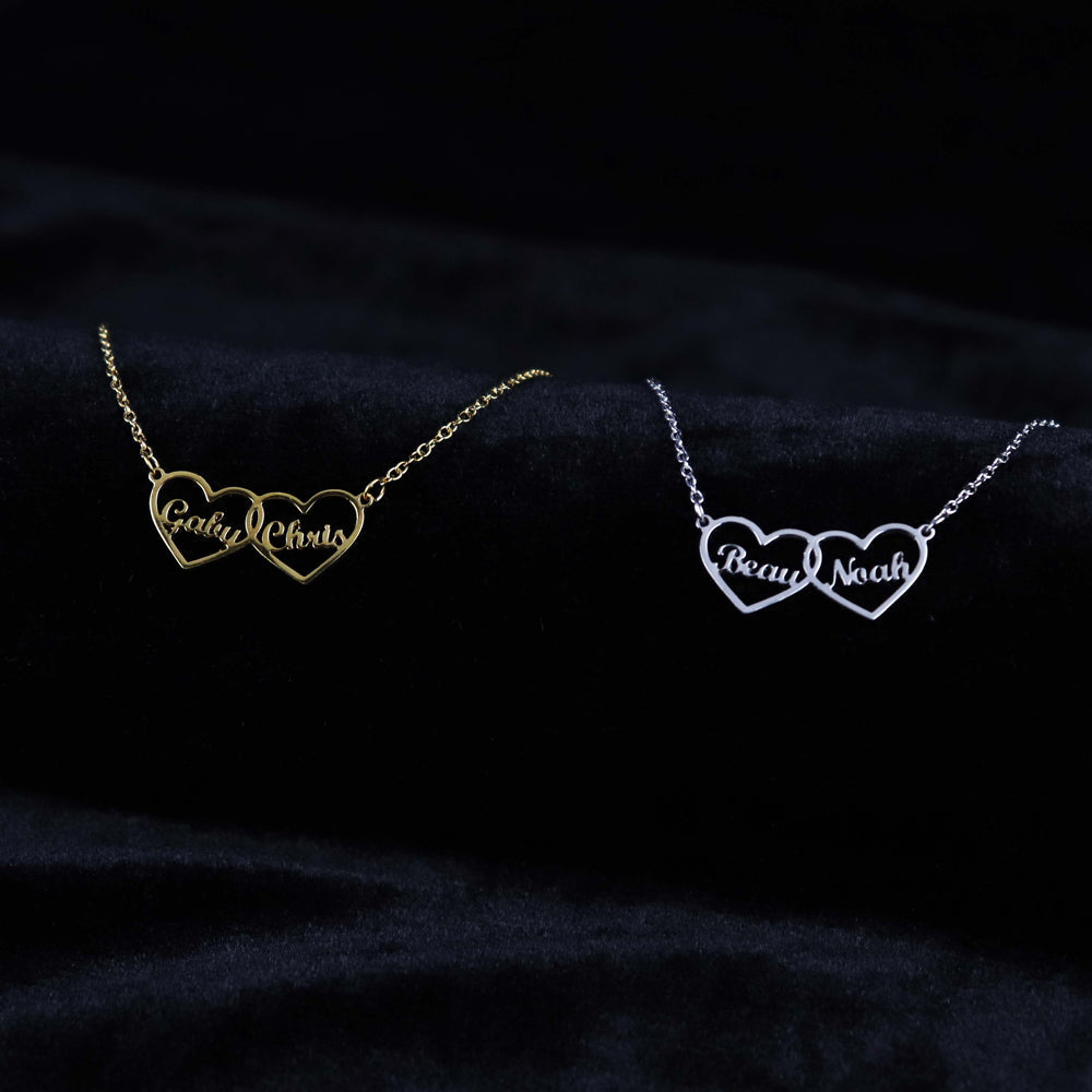 Personalized Two Hearts Necklace