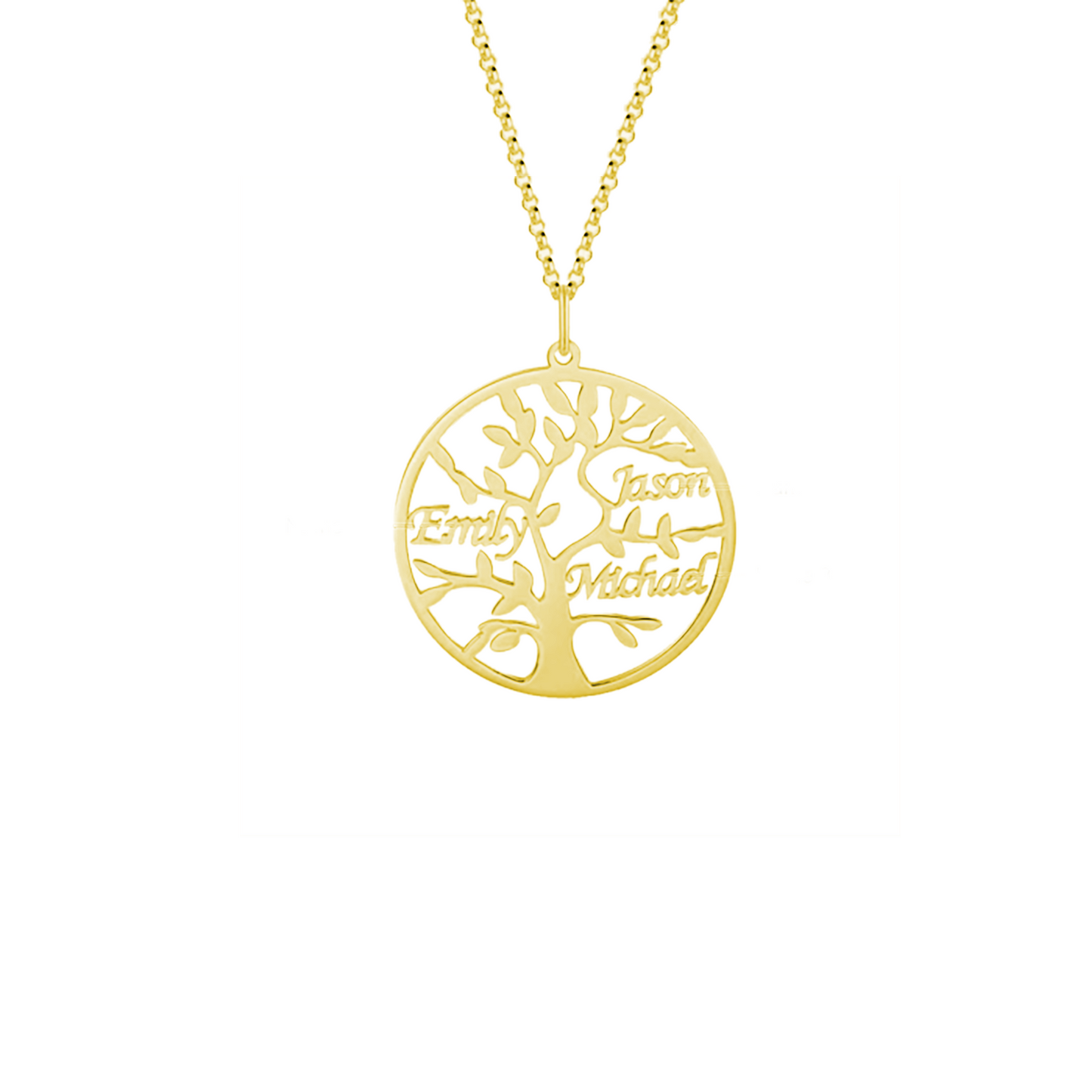 Customizable Family Tree Necklace with 1–9 Names