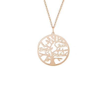 Customizable Family Tree Necklace with 1–9 Names