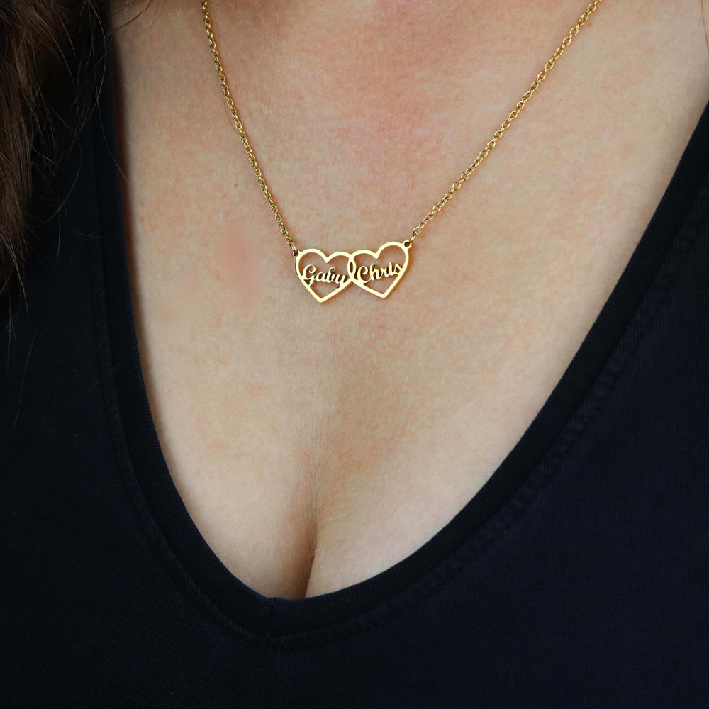 Personalized Two Hearts Necklace