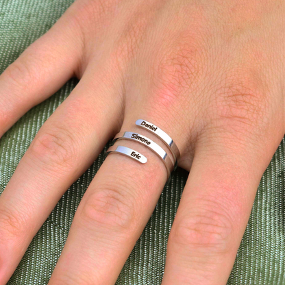 Personalized Luxury Three Name Ring
