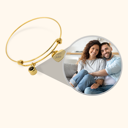 Personalized Name Charm Photo Projection Bracelet