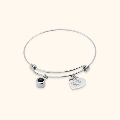 Personalized Name Charm Photo Projection Bracelet