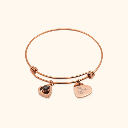 Personalized Name Charm Photo Projection Bracelet