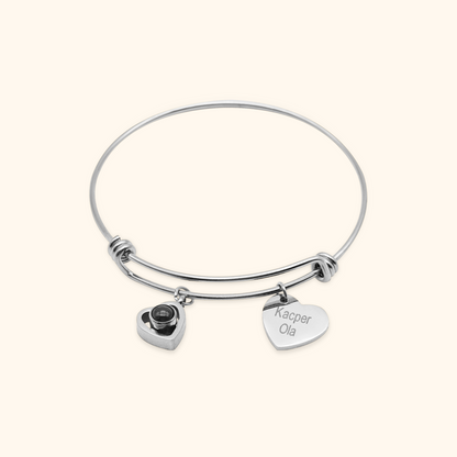 Personalized Name Charm Photo Projection Bracelet