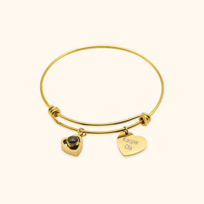 Personalized Name Charm Photo Projection Bracelet