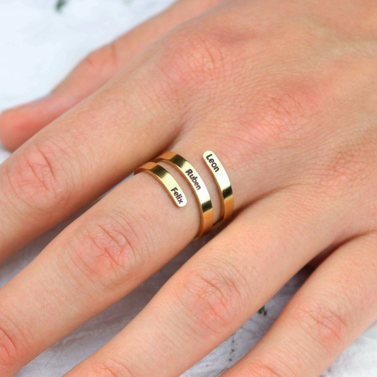 Personalized Luxury Three Name Ring