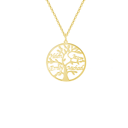 Customizable Family Tree Necklace with 1–9 Names