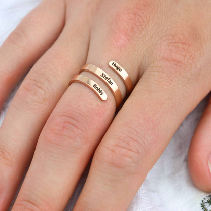 Personalized Luxury Three Name Ring