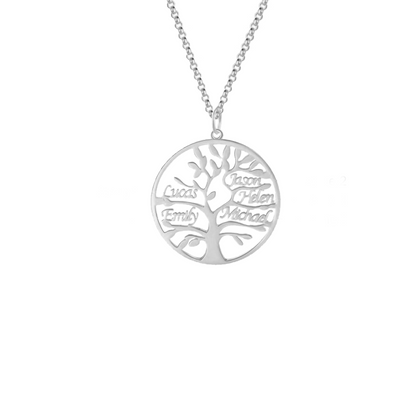 Customizable Family Tree Necklace with 1–9 Names